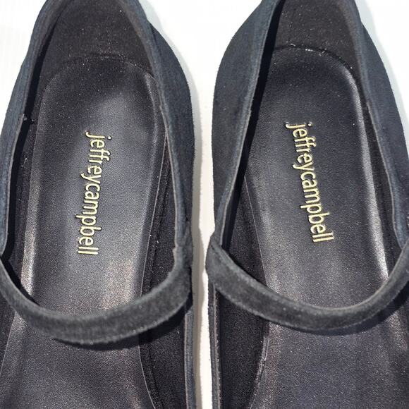 NEW Jeffrey Campbell Top Tier Mary Jane Heel Womens 10 Black Suede Classic Pump - Picture 7 of 13